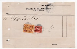 Pask & Walbridge New York Wall Street 1920s Stock Transfer Stamps Receipt - Picture 1 of 2