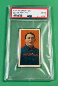 1909 T206 MILLER HUGGINS PIEDMONT 350 PSA 2 HALL OF FAMER CINCINNATI EYE APPEAL