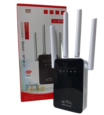 Ripetitore WiFi Amplificatore Segnale Router 4 Antenne Range Extender 2.4 GHz - Immagine 1 di 4