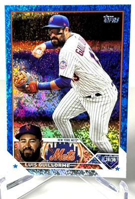 LUIS GUILLORME 2023 TOPPS UPDATE BLUE FOILBOARD #US121 METS PRINT RUN 74/999 NM - Image 1 of 4