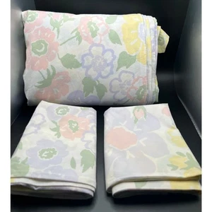 The Company Store Bright Pastel Floral Queen Duvet Set 3 PC. Cotton Summer - Imagen 1 de 3