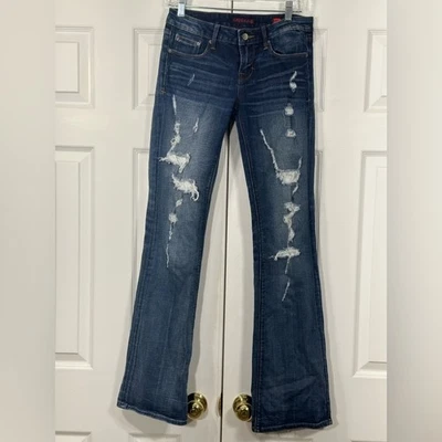 Jeans Cult of Individuality Bohemi bootcut destruído tamanho 27 - Imagem 1 de 4