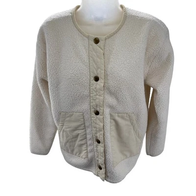 J. Chaqueta cárdigan Crew para mujer XS crema Sherpa polar botón delantero talla XS Foto 1 de 4