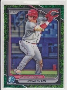 SHENG-EN LIN 2024 BOWMAN CHROME DRAFT GRASS REFRACTOR #/99 *MM1 - Picture 1 of 1