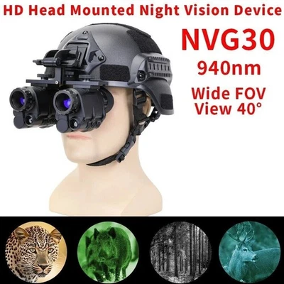 NVG30 Helmet Night Vision Goggles 940nm Infrared Digital Night Vision Binoculars - Image 1 of 4