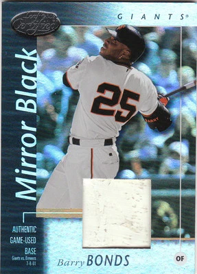 2002 02 Leaf Certified Barry Bonds Base Patch Mirror Black 1/1 Read - Image 1 of 2