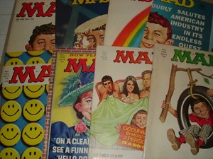 Mad Magazine lot of 8 vintage issues 1970-1972 134/137/143/150-154 humor/parody - Picture 1 of 7