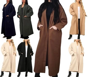 Damen Langarm Fledermaus Oversize Maxi Mantel Damen vorne offen Long Jacke - Bild 1 von 7