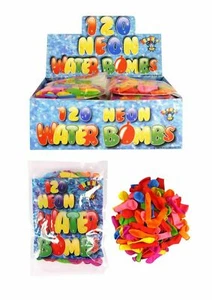 120 NEON Water Bombs Balloons Kids Outdoor Toys Garden Game Party Bag Fillers - Picture 1 of 5