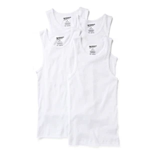 Arizona Boys 4 Pack Scoop Neck White Tank Shirt Tag Free Super Soft Size XS 2-4  - Picture 1 of 1
