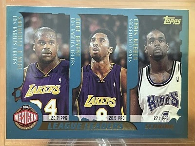 2001-02 Topps League Leaders Scoring Kobe, Shaq, Iverson, Carter Card #215 - Image 1 of 2