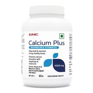 GNC Calcio Plus con Magnesio & Vitamina D3 | 60 Compresse | Rafforza le Ossa - Foto 1 di 6