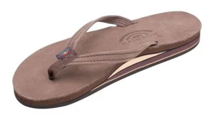 Women Rainbow Premier Leather Double Layer Narrow Strap 302ALTSN Expresso New - Picture 1 of 6