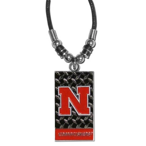NEBRASKA CORNHUSKERS DIAMOND PLATE NECKLACE ROPE NCAA OFFICIALLY LICENSED NEW Cover