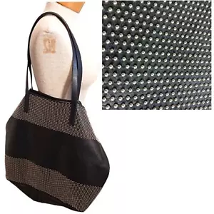 Bolso de hombro de cuero para mujer con tachuelas negro grande gótico - Imagen 1 de 9