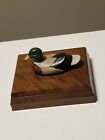 Vtg 1981 Prince Products Wooden Duck Case w/ Playing Cards, Cabin, Man Cave