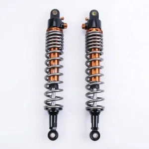 WOO 2pcs Shock Absorbers 400MM 15.7" Round Ends Motorcycle Replacement Universal - Picture 1 of 8
