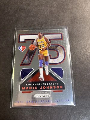 MAGIC JOHNSON 75th ANNIVERSARY EDITION 2022 NBA PRIZM RARE 🌟CASE HIT - Image 1 of 2