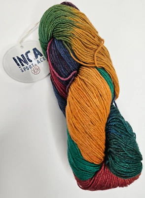 Hilo pintado a mano Inca Sportlace, arco iris #106, mezcla de lana/poliamida, 100 g/375 yd Foto 1 de 4