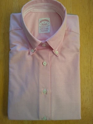 NUEVO SIN ETIQUETAS Brooks Brothers Rosa Tela Oxford Cuello Abotonado Talla 2 Precio de venta sugerido por el fabricante $140 Foto 1 de 4