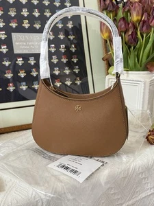 Tory Burch Emerson Saffiano Leather Shoulder Bag in Moose 150258 NWT - Picture 1 of 13