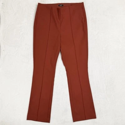 NOVA Calça Ann Taylor LOFT Cintura Alta Curvilínea Flare Tamanho 8 T Cortada Laranja Queimado - Imagem 1 de 4