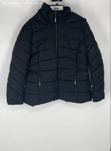 Guess Womens Black Classic Long Sleeve Hooded Full-Zip Puffer Jacket Size XL - Picture 1 of 7