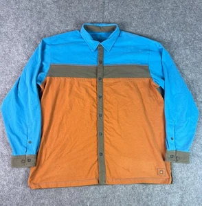 Camicia Territory Ahead uomo 2XL blu arancione colorblock bottoni casual cotone - Foto 1 di 14