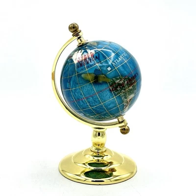 Mesa World Globe piedra preciosa giratoria azul claro lapislázuli 5 1/2” X 3” escritorio Foto 1 de 4