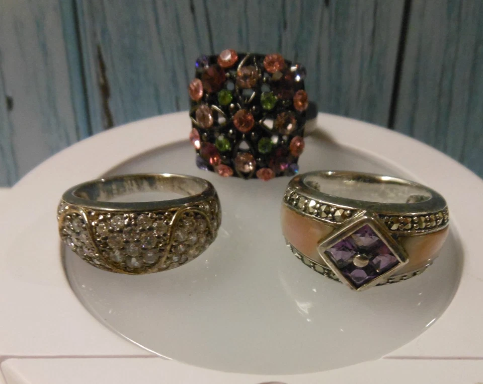 ЛОТ ИЗ 3: QVC ВИНТАЖНЫЕ КОЛЬЦА АМЕТИСТ/DIMAMONIQUE/КОСТЮМ МУЛЬТИ 1999 2003 - Изображение 1 из 1