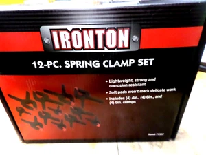 New Ironton Spring Clamp Set 12 Piece Assortment 3 Different Sizes 4", 6", 9". - Picture 1 of 5