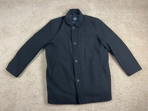 Dockers Parka Jacket Mens XXL Wool Quilted Lined Zipper Buttons Pockets Black - Picture 1 of 15