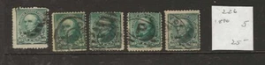 UNITED STATES...Sc #226 (I Think)...Used...1890...Lot of 5...SCV $25.00 - Picture 1 of 1