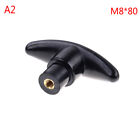 Black plastic M6/M8/M10 female thread T type shaped head clamping nuts knob. Nt