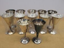 12 vintage ROMA, Spain Silver plate wine glasses goblets 5 5/8