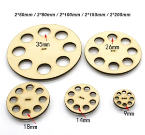 Ruedas de juguete de madera Ø 50 80 100 150 200 mm disco de madera artesanal redondo 5 mm de grosor - Imagen 1 de 6