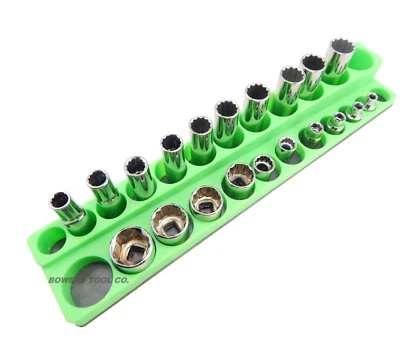 Mechanics Time Saver 3/8 Metric Magnetic Socket Holder Deep & Shallow Organizer - Image 1 of 2