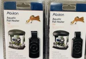 2x Aqueon Aquatic Flat Heater 5-Watts Black - Picture 1 of 8