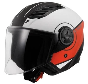 CASCO JET LS2 OF616 AIRFLOW II TAGLIA L COVER BIANCO/ROSS - Foto 1 di 1