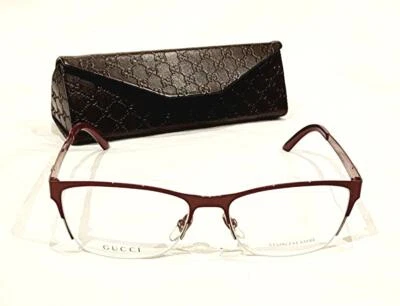 New Gucci Dark Red GG 4236 COM 135 Eyeglass Frames w/ Collapsible Case - NWT - Image 1 of 4