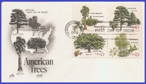 USA4 #1764-67 U/A ARTCRAFT FDC BL4 Trees - Picture 1 of 1