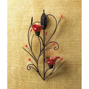 Ruby Blossom Tealight Sconce - Picture 1 of 1