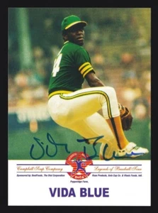 1999 Campbell's Soup Vida Blue Auto #3 Legends of Baseball Tour Autographs - Picture 1 of 2