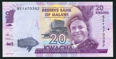 Malawi 20 kwacha 2016.01.01. Inkosi Ya Makhosi M'Mbelwa II P63c UNC - Image 1 of 4