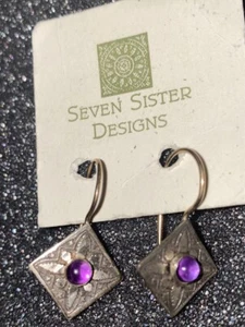 Seven Sister Design Hand Crafted Earrings From N MN Amythest Silver GF See Card - Picture 1 of 11