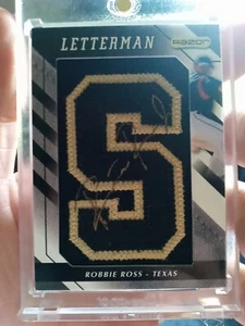 Robbie Ross 2008 Razor Autograph Letterman "S" Gold Border Patch # 1/1 Auto Rare - Picture 1 of 2