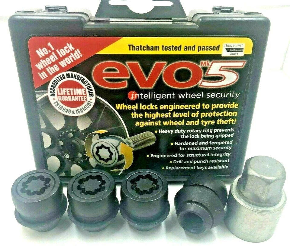 4 x TUERCAS DE BLOQUEO DE RUEDA DE ALEACIÓN NEGRAS FORD FOCUS MK1 MK2 MK3 ST RS M12X15 PERNO 126 Foto 1 de 2