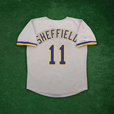Camiseta deportiva para hombre Gary Sheffield 1989 Milwaukee Brewers gris Road Cooperstown Foto 1 de 4