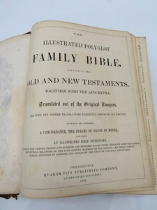 Antique Illustrated Polyglot Family Bible 1872 Quaker City Publishing - Bild 1 von 24
