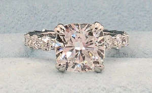 4.60 Ct D VS1 Cushion Diamond Engagement Ring IGI Certified Lab Grown 14k White - Picture 1 of 8